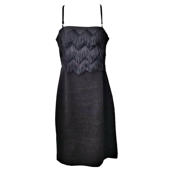 Banana Republic, Dress Little Black Dress - Knee Length Fringe Bodice Sh… - Picture 1 of 9